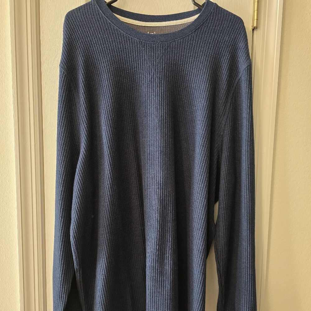 Men's 3XL blue long sleeve thermal shirt - Picture 1 of 4
